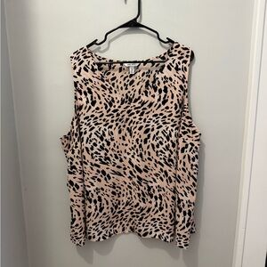 Nine West Light Pink, Beige and Black Sleeveless Blouse